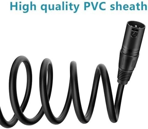 DMX Stage Lighting Cable for DJ LED Lights, Microphone Mixers, Recording Studios, 3-Pin Balanced Shielded DMX Male to Female (XLR Compliant) in Saudi Arabia