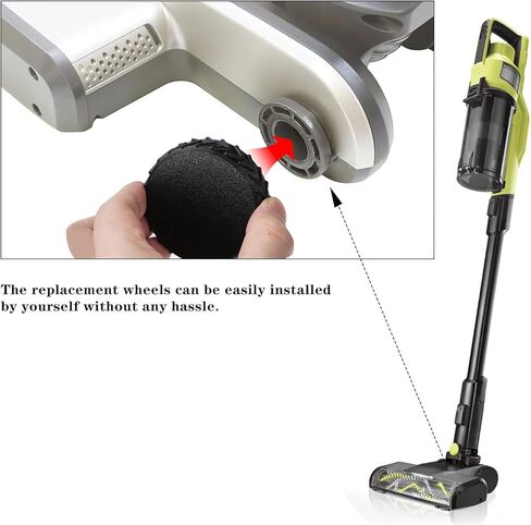 عجلة بديلة مطاطية شديدة التحمل متوافقة مع مكنسة Ryobi اللاسلكية، زوج واحد من العجلات مع أنماط دوارة إضافية لـ Ryobi (Pcl720k / Pblsv716k) in Kuwait