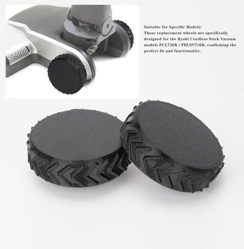 عجلة بديلة مطاطية شديدة التحمل متوافقة مع مكنسة Ryobi اللاسلكية، زوج واحد من العجلات مع أنماط دوارة إضافية لـ Ryobi (Pcl720k / Pblsv716k) in Kuwait
