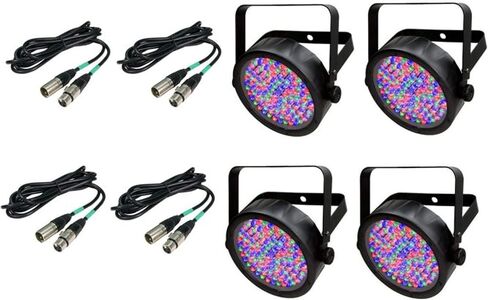 (4) Chauvet DJ SlimPar 56 LED Slim Par Can Pro RGB Lighting Effects + DMX Cables in Saudi Arabia