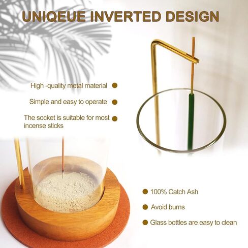 حامل عصا البخور، حامل بخور زجاجي مقلوب مع صائد الرماد لليوجا وغرفة السبا in Kuwait