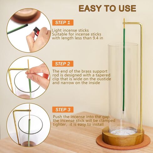 حامل عصا البخور، حامل بخور زجاجي مقلوب مع صائد الرماد لليوجا وغرفة السبا in Kuwait