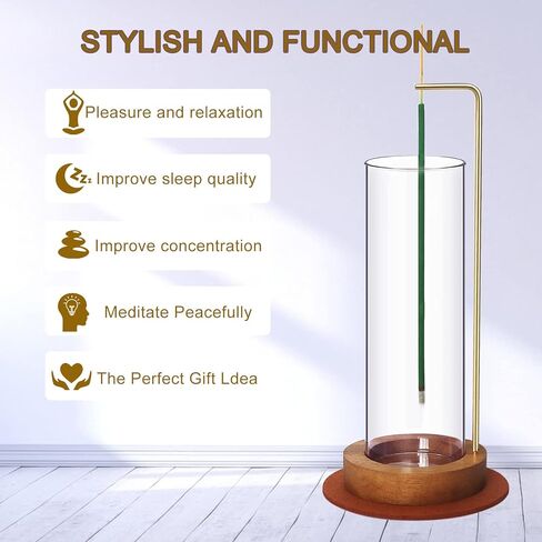حامل عصا البخور، حامل بخور زجاجي مقلوب مع صائد الرماد لليوجا وغرفة السبا in Kuwait