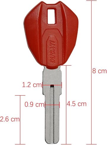 دراجة نارية فارغة غير مقطوعة مفتاح دراجة نارية مكررة مفتاح بديل متوافق مع Ducati Monster 1100/S/EVO 659 696 795 796 Streetfighter 848 1100/S Red in Kuwait