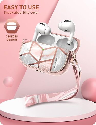 i-Blason Cosmo Series Case Designed for Airpods Pro, 360° Protective Stylish AirPods Case Cover Compatible with Apple AirPods Pro (2019) (Black) in Saudi Arabia