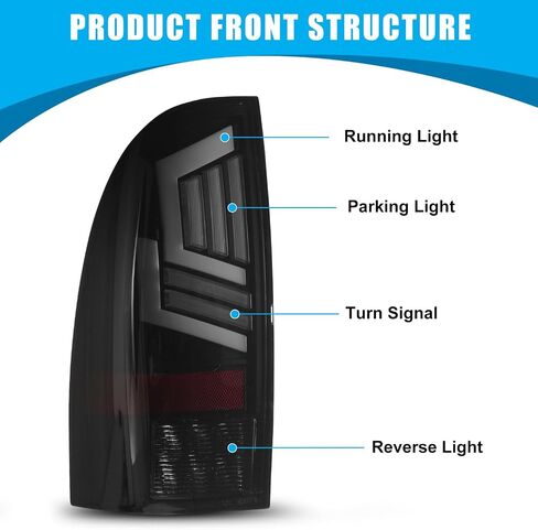 CPW LED Tail Light Compatible With 2005-2015 Toyota Tacoma Pickup Red Turn Signal Light Rear Brake Lamp Driver and Passenger Side Tail Light Replacement Assembly Clear Lens in Saudi Arabia