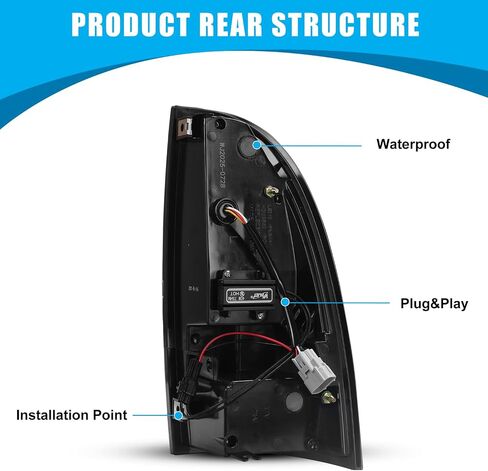 CPW LED Tail Light Compatible With 2005-2015 Toyota Tacoma Pickup Red Turn Signal Light Rear Brake Lamp Driver and Passenger Side Tail Light Replacement Assembly Clear Lens in Saudi Arabia
