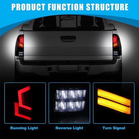 CPW LED Tail Light Compatible With 2005-2015 Toyota Tacoma Pickup Red Turn Signal Light Rear Brake Lamp Driver and Passenger Side Tail Light Replacement Assembly Clear Lens in Saudi Arabia