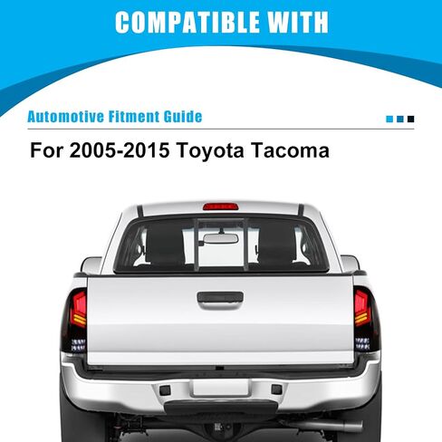 CPW LED Tail Light Compatible With 2005-2015 Toyota Tacoma Pickup Red Turn Signal Light Rear Brake Lamp Driver and Passenger Side Tail Light Replacement Assembly Clear Lens in Saudi Arabia