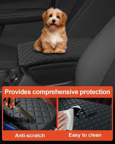 غطاء وحدة التحكم المركزية لسيارة Honda CR-V 2023 غطاء وحدة التحكم لمسند الذراع 2024 CRV ملحقات 2022 2025 مع جيوب جانبية جلد أسود (جلد ناعم) in Kuwait