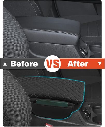 غطاء وحدة التحكم المركزية لسيارة Honda CR-V 2023 غطاء وحدة التحكم لمسند الذراع 2024 CRV ملحقات 2022 2025 مع جيوب جانبية جلد أسود (جلد ناعم) in Kuwait