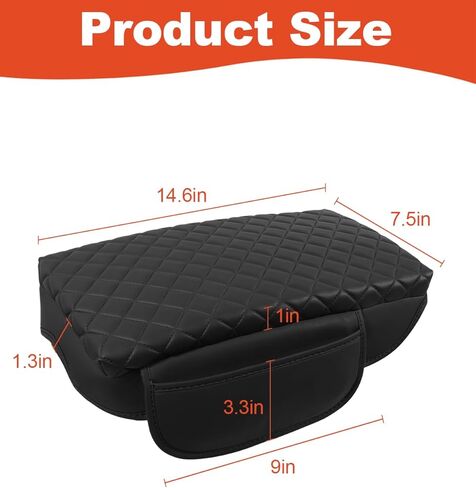 غطاء وحدة التحكم المركزية لسيارة Honda CR-V 2023 غطاء وحدة التحكم لمسند الذراع 2024 CRV ملحقات 2022 2025 مع جيوب جانبية جلد أسود (جلد ناعم) in Kuwait