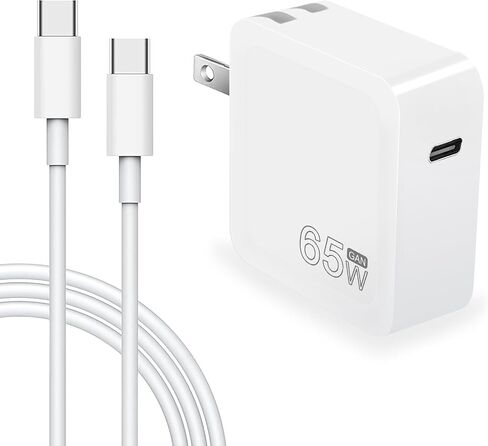65W USB C Charger, GaN Fast Charger, Compact Foldable Laptop Charger for MacBook Pro/Air, Dell XPS, iPhone 15 Pro Max/14/13, iPad Pro, Galaxy S23, Pixel 8/7 (White) in Saudi Arabia