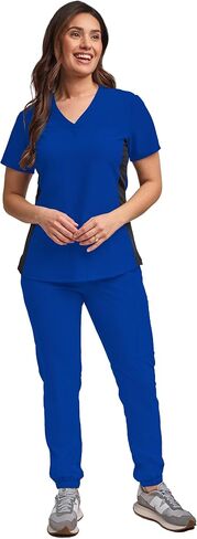 Womens Stretch Knit Panel Top and Jogger Pant Scrub Set Medical Nursing GT 4FLEX in Saudi Arabia