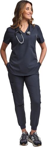 Green Town Women's Tuck-In Top/Jogger Scrub Set Medical Nursing GT 4FLEX Top and Pant in Saudi Arabia