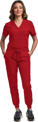Green Town Women's Tuck-In Top/Jogger Scrub Set Medical Nursing GT 4FLEX Top and Pant in Kuwait