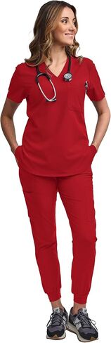 Green Town Women's Tuck-In Top/Jogger Scrub Set Medical Nursing GT 4FLEX Top and Pant in Kuwait