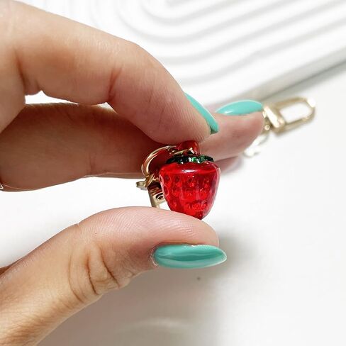 Cute Jelly Cherry Keychain 3pcs Set Fruit Shape Small Pendant Key Chain Bag Charm Car Key Ring in Saudi Arabia