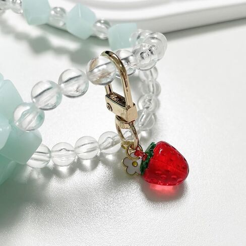 Cute Jelly Cherry Keychain 3pcs Set Fruit Shape Small Pendant Key Chain Bag Charm Car Key Ring in Saudi Arabia