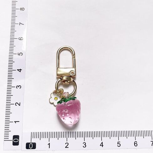 Cute Jelly Cherry Keychain 3pcs Set Fruit Shape Small Pendant Key Chain Bag Charm Car Key Ring in Saudi Arabia