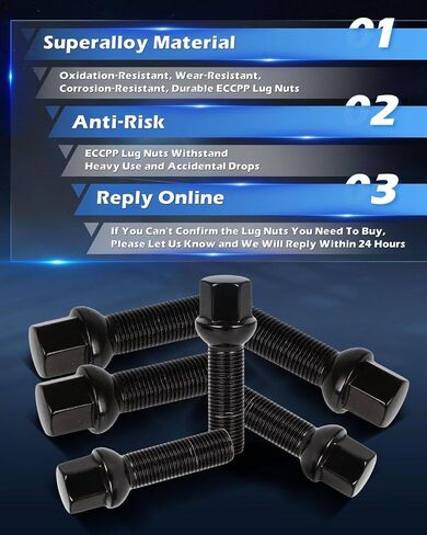 ECCPP 14x1.5 Wheel Lug Bolts 20pcs Wheel Lug Nuts Black Thread Pitch 14x1.5 for 1992-2009 for Volkswagen Eurovan 130881 2009-2019 for Audi Q5 2013-2018 for Audi S7 2015-2020 for Audi Q3 in Saudi Arabia