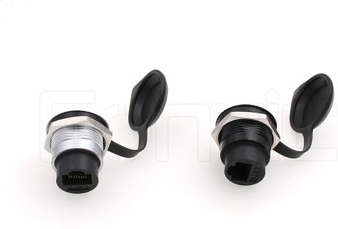 Eonvic 2pcs RJ45 Cat6 Panel Mount Connector Thread Fixed Mount Coupling Adapter Cat5/5e/6 8P8C Ethernet LAN Cable Anti-Loosening Seal Dustproof Cover for Dashboard (2X Square Cat6) in Saudi Arabia