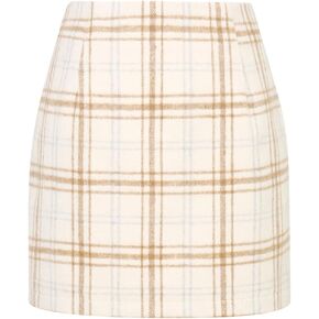 Plaid Mini Skirt for Women High Waist A line Bodycon Pencil Fall Skirts