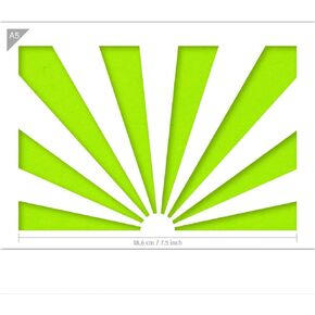Japanese Rising Sun Stencil - Card or Plastic - A5 5.8 x 8.3 inch – Sun Width 7.5 inch - Reusable, Kids Friendly Stencil - Painting, Crafts, Cakes, Wall and Furniture Stencil (Plastic)
