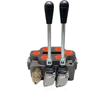 2 Spool Hydraulic Control Valve, 25 GPM/3000 PSI Hydraulic Directional Control Valve Double Acting Hydraulic Valve, pring Center, Straight Handle for Small Tractors/Tractors Loaders