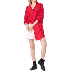 Women's Silk Cotton Blend Blouse Long Sleeve Classic Button Down Shirt Soft Satin Lightweight Tops Office Shirts