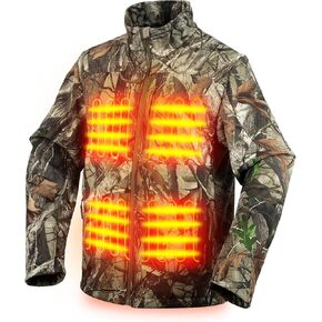 PTAHDUS Men’s Heated Jacket with Battery Pack 7.4V, with Hand Warmer Pocket