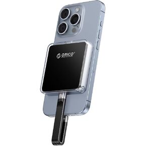 ORICO Magnetic M.2 NVMe 2230 SSD Enclosure Compatible with Magsafe for iPhone 15 Pro Max ProRes, 10Gbps USB C 3.2 Gen2 Type-C to NVMe Reader with Protective Case、Lanyard, Up to 4TB - AP30 Black