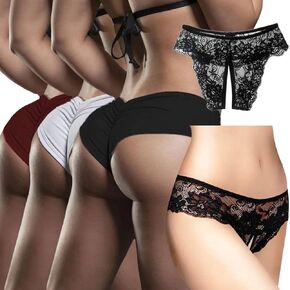 Women Ruched Butt Lifting Panties 3 Pack and Womens Lace Cheeky Briefs 1 Pack