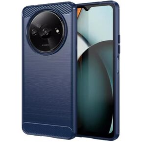 Compatible with Xiaomi Redmi A3 Case, Soft TPU Bumper Flexible [Shock Absorption] [Carbon Fiber Texture] Protective Cover for Xiaomi Redmi A3 (Blue)