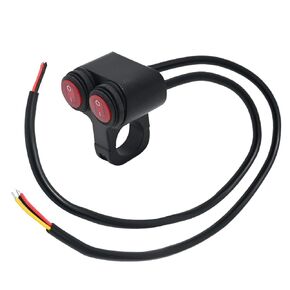 7/8″ Motorcycle Headlight Double Control Switch Waterproof Handlebar Push Button Switch 12V ATV scooter Headlight Hazard Brake Fog Light Double Control Kill Switch