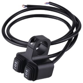 Motorcycle Handlebar Switch, 7/8" 22mm 12V 16A CNC Aluminum Alloy Motorcycle Handlebar Mount Headlight Spotlight 3 Way On/Off Dual Switch Fits 7/8" Handlebars