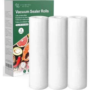 Vacuum Sealer Bags for Food, BPA-free Puncture Prevention Heavy Duty Vacuum Sealer Bags Rolls, Ideal for Custom Fit Food Saver, Seal a Meal, or Sous Vide (8"x50' 2-pack)