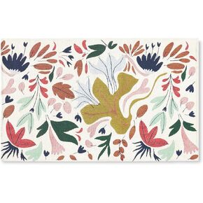 TOWN & COUNTRY LUXE Livie Floral Drip Everwash™ Washable Multi-Use Decorative Rug, Kitchen Rug, Low-Profile Door Mat, Bedroom Rug and Dorm Room Rug with Non-Slip Backing, Cream, 24"x40"