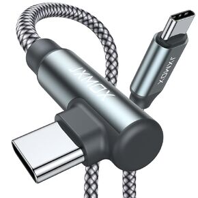 كابل شاحن JXMOX USB C، كابل USB C إلى USB C (عبوتان بطول 3.3 قدم)، سلك شحن سريع من النوع C 60 وات بزاوية قائمة لهاتف iPhone 15/15 Pro Max وiPad Pro/Mini 6 وMacBook Pro وSamsung Galaxy S23 S22 S21، يُحوّل in Kuwait