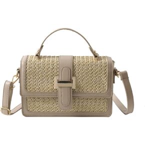 Straw Crossbody Bags for Women Summer Vacation Beach Bags Straw Purses Woven Handbags Shoulder Clutch Bag