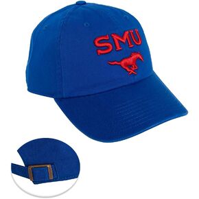 Desert Cactus Southern Methodist University Baseball Hat SMU Mustangs Brimmed Embroirderd Cap Adjustable Cloth Strap Adult (Style C) Blue