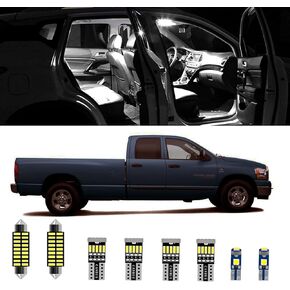 10pcs RAM 1500 Interior LED Lights Kit Super Bright LED Map Dome Light Bulbs for 2003 2004 2005 2006 2007 2008 Dodge Ram 1500 2500 3500 Pickup Truck all models