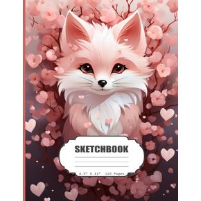 Sketchbook: Cute Fox, Blank Sketch Book for Kids, Adults, Artist Notebook/Journal for Drawing, Writing, Sketching or Doodling, Blank Paper, 120 Blank Pages, 8.5x11 (Blank Drawing Book)