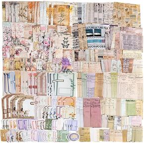 400 Sheets Scrapbook Paper Handmade Scrapbook Paper Cuttable Scrapbook Supplies Aesthetic Retro Elements for Bullet Journals Junk Planners Aesthetic Room Decor Wall