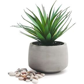 Kurrajong Farmhouse Artificial Plant Indoor | 7" high Fake Plant | Artificial Succulent in Pot | Fake Succulent | Faux Plant | Succulent Plant Artificial | Faux Succulent in Pot for Desk Decor