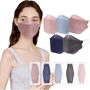 KN95 Face Masks 50 Pack 4 Layers Tie Dye Breathable Safety Respirator Multicolor Cup Dust Disposable KN95 Mask Adult