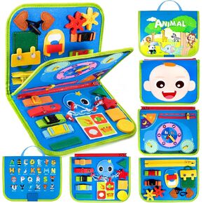 لوحة مشغولة للأطفال الصغار - ألعاب مونتيسوري للأطفال من عمر 1 2 3 4 سنوات هدية عيد ميلاد للأولاد والبنات - ألعاب تعليمية لمرحلة ما قبل المدرسة تساعد على تطوير المهارات الحركية الدقيقة - ألعاب سفر للأطفال الصغار in Kuwait