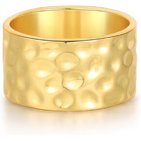 RLMOON 18K Gold or Silver Plated Wide Band Rings 12MM Thumb Ring for Women Men Thick Simple Plain Band Ring High Polished Comfort Fit Size 6-11