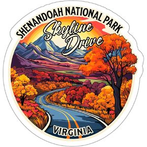 Skyline Drive Shenandoah National Park Virginia Sticker Decal Vinyl Small Waterproof for Water Bottle Mug Passport Book Scrapbook Notebook Laptop Tumbler Skateboard Computer Phone Size 4" Funny Gift