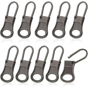 10 قطع بديلة من سحاب السحب للثقوب الصغيرة، استبدال سحاب الأمتعة المكسورة القابلة للفصل، علامة تبويب سحب سحاب، سحاب يسحب استبدال الملابس والسترات والأحذية والمحفظة (بندقية سوداء) in Kuwait